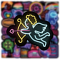 Miniatyrbillede 5 af 5: 100 stk Neon Style Vandflaskestickers Laptop Vinyl Søde Vandfaste Tastatur Dekaler Scrapbog Stickers Computer Hydroflask Stickers