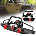 Miniatyrbilde 5 av 8: Metallfrontfanger med 2 LED-lys vinsj fjernkontroll egnet for TRX4 SCX10 RC-bil