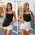 Miniatyrbilde 3 av 5: Kvinners Camisole ermeløs Cami Vest Topp Yoga Tank topp svart black S