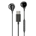 Pikkukuva 1 / 2: Huawei / Samsung langalliset TYPEC-kuulokkeet, nappikuulokkeet, sisäänrakennettu ohjaus, langallinen matkapuhelinkuuloke mikrofonilla black