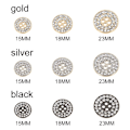 Miniatyrbillede 2 af 5: Metal Rhinestone Knapper Skjorte Knapper Sort 18MM10PCS 10PCS sort black 18MM10pcs-10pcs