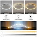Miniatyrbilde 4 av 5: LED taklampe dimbar med fjernkontroll, 25W svart LED taklampe Φ40CM 3000K-6000K, indirekte belysning taklampe for soverom[qb]