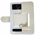Pikkukuva 3 / 4: Archos Core 62S Extra Slim White Folio Case X 2 Windows in organic quality leather with magnetic closure and seams