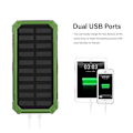 Miniatyrbilde 2 av 4: 20000mAh Dual USB Power Bank, Bærbar Solcelle Hurtiglader - Grønn
