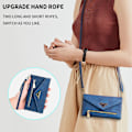 Miniatyrbild 3 av 4: Läder Crossbody Axelrem Dragkedja Plånbok Kompatibel Samsung Galaxy S23 Ultra/s23 Plus/s23 med Kortfack Blå Blue S23 Plus