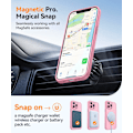 Pikkukuva 5 / 7: Magneettikotelo iPhone 16 Pro Max -puhelimelle täydellä kamerasuojauksella [MagSafe-yhteensopiva] [Läpinäkyvä matta] Suojapuhelinkotelo, Hot Pink Pink Pink iPhone 13 Pro Max