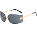 Pikkukuva 1 / 5: Futuriset Rimless Y2K Aurinkolasit Naisille Miehille Trendikäs Käärivä Kehys