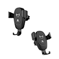 Miniatyrbillede 3 af 7: Mobiltelefonholder med trådløs oplader til bil Sort [qb]