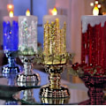 Miniatyrbillede 1 af 4: Flammeløse stearinlys, LED-blinkende lys til jul gold