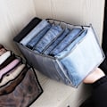 Miniatyrbillede 5 af 5: Foldbar jeans T-shirt opbevaring tøj rum skuffe sort - spot salg black grids