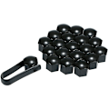 Miniatyrbilde 2 av 4: 20 stk Universal 21mm hjulmutterbeskytter Plating Lug Nut Caps Skruer Beskyttelse Svart