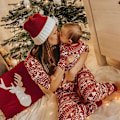 Miniatyrbild 3 av 6: Julklappspyjamas set Familjematchande kläder Sovkläder ed red baby 18m