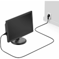 Miniatyrbillede 5 af 5: 1,5 m strømbeskyttende stik F-stik (CEE 7/4) 90° vinklet til C13 strømstik til pc-computer