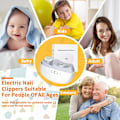 Miniatyrbillede 5 af 5: Elektrisk Negleklipper, Neglefil med Lys og 2 Hastigheder, Genopladelig Sikkerhedsnegleklipper til Pårørende, Ældre, Børn white