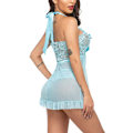 Pikkukuva 4 / 5: Naiset Seksi Alusvaatteet Mesh Push-Up Halter Kaula-Asun Yöasu Sininen Blue 2XL