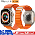 Miniatyrbilde 2 av 6: 49mm for Apple Watch Ultra 8 Smartklokke Smartklokke Menn Kvinner Serie NFC Bluetooth-samtale Trådløs lading Trening Vanntett Klok white and xiaohuiNL