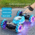 Pikkukuva 1 / 5: Eleohjeinen ohjausauton temppuauton, kauko-ohjattavan auton sähkökäyttöinen RC-autolelu, ohjauspaneelin kauko-ohjauskone, Buggy Hobby Rac blue