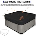 Miniatyrbillede 3 af 6: Meget holdbar og vandtæt 210d firkantet jacuzzi-betræk - UV-beskyttelse - 218 x 218 x 30 cm (L x B x H) - Sort