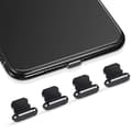 4 stk. Støvdæksel til iPhone 12-serien USB - Sort 4 STK.[qb]