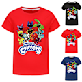Miniatyrbillede 4 af 5: Kids Smiling Critters CatNap Cute Cartoon T-Shirt Kortærmet T-Shirt Unikke Toppe Sort Black 140 cm