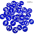 Miniatyrbilde 1 av 5: 100 stk plast ID-nummerlapper 1-100 graverte tall ID-lapp farget for nøkkelring Blue