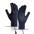USB Elektriska Uppvärmda Handskar Vintervarma Halkfria Pekskärm Cykelhandskar Dark Blue