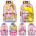Miniatyrbild 2 av 5: Super Mario Bros Ryggsäck Barn Prinsessan Peach Pojkar Flicka Ryggsäck Tonåring Tryckt Skolväska Studentbokväska Herr Dam Ryggsäck Mario-4