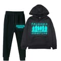 Stranger Things Glow Print Hættetrøje Sæt | Sweatshirt & Bukser Outfit*M*Sort 2 Black 2 M