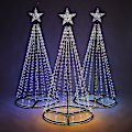 Miniatyrbilde 1 av 5: Julgran i kjegleform med LED-lys, stjerne, julepynt, innendørs og utendørs gran Multi Colour Multi Colour 5FT