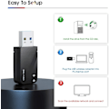 Pikkukuva 5 / 6: 1300Mbps USB 3.0 langaton WiFi-sovitin PC:lle, USB Wi-Fi-dongle