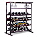 Miniatyrbillede 1 af 4: COSTWAY Vinstativ 24 flasker stativ Lakkeret fyr Robust modulær opbevaring til rødvinsglas 80x41.5x91.5 CM