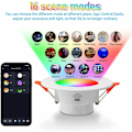 Miniatyrbillede 4 af 5: MINKUROW Trådløs Smart Downlight Farve LED Indbygget Lys Rundt Loftslys Smart Home Belysning Rgbcct Tuya Dæmpbar Downlight