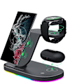 Miniatyrbilde 1 av 5: 3 i 1 Android trådløs lader kompatibel med Samsung-enheter, ladestasjon kompatibel med Galaxy S22/s22+/s22 Ultra