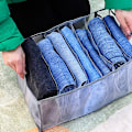 Miniatyrbillede 1 af 5: Foldbar jeans T-shirt opbevaring tøj rum skuffe sort - spot salg black 7 grids