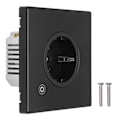 Miniatyrbillede 1 af 5: Smart stikkontakt 16A 3000W Moderne design Multifunktion Smart timing Vægudtag EU-stik 95?245V Sort WiFi-version