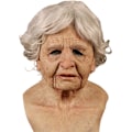 Pikkukuva 1 / 7: Halloween Vanha Mies Päällinen, Vanhan Miehen Päällinen Realistinen Silikonimaskeri ​​Kokopää Kikkailu Rekvisiitta Old Woman