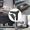 Miniatyrbillede 5 af 5: Sæt med 4 møbelben, der kan bære op til 600 kg, 17 cm moderne metal trekantbordben, hårnålsmøbelben til skab, sofa, sort ( cm) cm 10