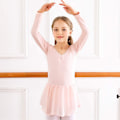 Miniatyrbillede 2 af 7: Piger Langærmet Ballet Leotards Dans Tutu Kjole Pink Pink 160cm