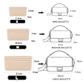 Miniatyrbillede 5 af 5: Multi-Pocket Dame Indsats Taske Håndtaske i filtstof Beige Beige L