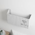 Miniatyrbillede 6 af 8: Trådløs WiFi Router Hylde Opbevaringsboks Væghængt ABS Organiser White