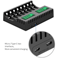 Miniatyrbillede 4 af 5: Batterioplader LCD-skærm 8 pladser Intelligent Smart Charger til AA/AAA NiCd NiMh genopladelige batterier AA AAA oplader..