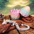Miniatyrbild 3 av 8: 3D-tryckt laser drakeägg med 12\" flexibel drakefidget leksaksfigur däck Laser Colorful