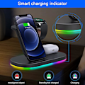 Miniatyrbilde 5 av 5: 3 i 1 Android trådløs lader kompatibel med Samsung-enheter, ladestasjon kompatibel med Galaxy S22/s22+/s22 Ultra