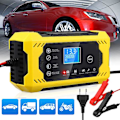 Miniatyrbillede 3 af 3: Bilbatterilader 12v 6a Automatisk Batterilader Vedligeholdelseslader Tricklelader Til Bil Motorcykel 14.5x8x6cm