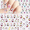Miniatyrbild 1 av 2: Söt tecknad nagelkonst 3d Hello-kitty nagelkonst självhäftande nagel