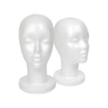Miniatyrbilde 2 av 3: TG Hvit skum mannequinhode-display, isopor parykkhode (2-pakning)