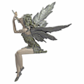 Miniatyrbillede 2 af 6: West Wind Fairy Siddende Have Statue, 7,6 tommer, Pol