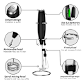Miniatyrbilde 3 av 7: Elektrisk blender, eggpisker, melkeskummer, håndholdt, mini elektrisk drikkeblander, skummer med stativ for kaffe latte Black