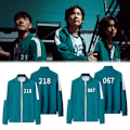 Miniatyrbild 2 av 5: Squid Game Cosplay Kostym Unisex Sweatshirt + Byxor Kläder Set ZX 218 218 3XL
