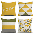 Miniatyrbild 1 av 5: Set med 4 dekorativa kuddfodral i lantlig stil, geometriska abstrakta accentkuddfodral, dekorativa kuddfodral, moderna för utomhus- och inomhusbruk, för soffa, mix gul Mix yellow 50x50 cm